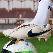 Nike 男鞋 新款tiempo ligera pro人草訓練耐磨fg長釘足球鞋 - 米色 - 查看 9