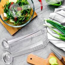 2 piezas Cucharas soperas mini de 1 onza, 20 cm, cucharas de plástico transparente con mango largo, perfectas para servir salsas, sopas, dips, ponches, caldos, cócteles, jugos - Esencial para fiestas - Blanco - Ver 7