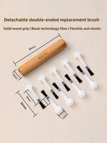 50支一次性指甲油刷，双头可替换指甲油刷，木质圆头指甲油刷，刷毛柔软，双头可替换 - 彩色 - 查看 7