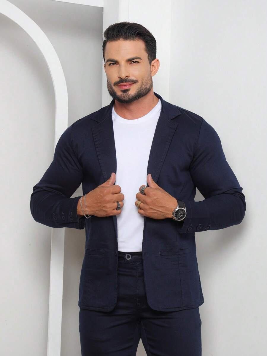 All Slim Fit None Wedding Business Formal And Evening Party Valentine's Day Father's Day New Year - 藏蓝色 - 查看 1