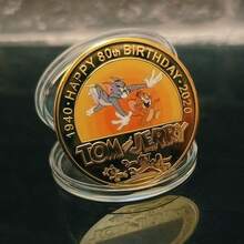 Warner Bros 1pc Metal Coin, Card Round Game Collection Item, Cartoon Toy, Cartoon Badge, Cute Anime Souvenir Gift (Random Style) - Multicolor - View 7