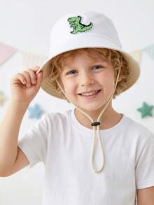 1pc 2-6Y Toddler Boys' Cartoon Dinosaur Print Bucket Hat, Summer Sun Protection, Lightweight & Packable, Quick Dry Soft Material, Skin-Friendly, One Size Fits Most, Washable, Suitable For Beach, Outdoor Play, Hiking, Camping - 1PC - View 7