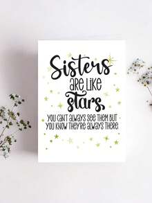 1 Thiệp chúc mừng chị em gái đầy tình cảm kèm phong bì - Thông điệp truyền cảm hứng "Chị em gái như những vì sao", hoàn hảo cho sinh nhật và những dịp đặc biệt, quà tặng cho chị gái, bên trong để trống. - A - Xem 8