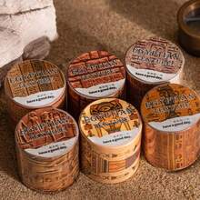 1卷2米埃及主题纹理和纸胶带，复古创意美学贴纸，DIY装饰拼贴工艺用品，节日礼物，个性化剪贴簿学校文具 - 款式 2 - 查看 9