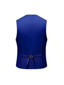 Caelus High-Quality Men's Wedding Suit Set, Including Jacket, Pants And Vest, Slim Fit, Men's Tuxedo, Customized British Style Groom Suit, Business Attire - Royal Blue - View 6