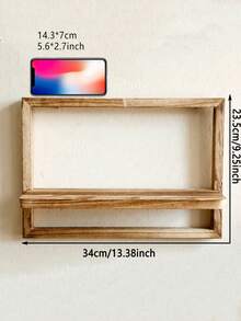 1pc Vintage Wooden Wall Mounted Shelf - Decorative Wall Mounted Storage Display Rack, Suitable For Displaying Plants, Small Items And Home Decor, For Living Room, Bedroom Or Kitchen - Multicolor - View 14