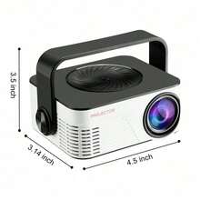 1pc M40 Portable Mini Projector, With WiFi, 360P HD Full HD, 180° Rotatable Stand, Built-In/Compatible With IOS/Android/Windows/USB, 60 ANSI Lumens, 16:9 Aspect Ratio, LCD Display, Button Control, 100-240V Power, No Battery Required - Fast Shipping/Home Essential/Quality Experience And Perfect Gift. (Includes User Manual For 31 Countries) - Black and White - View 3