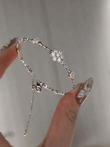 Shiny Sunflower Zirconia Elasticity Bracelets For Women Girls Sweet Flowers Star Jewelry Party Aesthetic Accessories - Multicolor - View 9