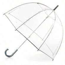Clear Bubble Dome Rain Umbrella, Full Transparent Stylish Design, Windproof Reinforced Frame, Lightweight Portable, Cute Aesthetic All Weather Daily Essential - Thông thoáng - Xem 2