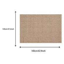 1pc Large Grain Camel Color Patchwork Faux Jute Rug, Minimalist Elegant Rectangular Non-Slip Moisture-Proof Carpet, Suitable For Home Gatherings, Foldable & Washable - Grey - View 2
