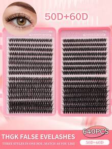 640/624/608/590/384/320 PCS Individual Cluster Lashes D Curl Mixed 30D 40D 50D 60D 8-16mm, Soft Lightweight Reusable DIY Lash Extensions Kit For Beginners - D - View 14