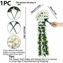 1 pièce Vigne de glycine rose artificielle de 85 cm, pour suspendre les paniers, vignes de fleurs artificielles, bouquets de mariage, décoration intérieure et extérieure de la maison et du jardin, décoration d'Halloween - Blanc - Voir 2