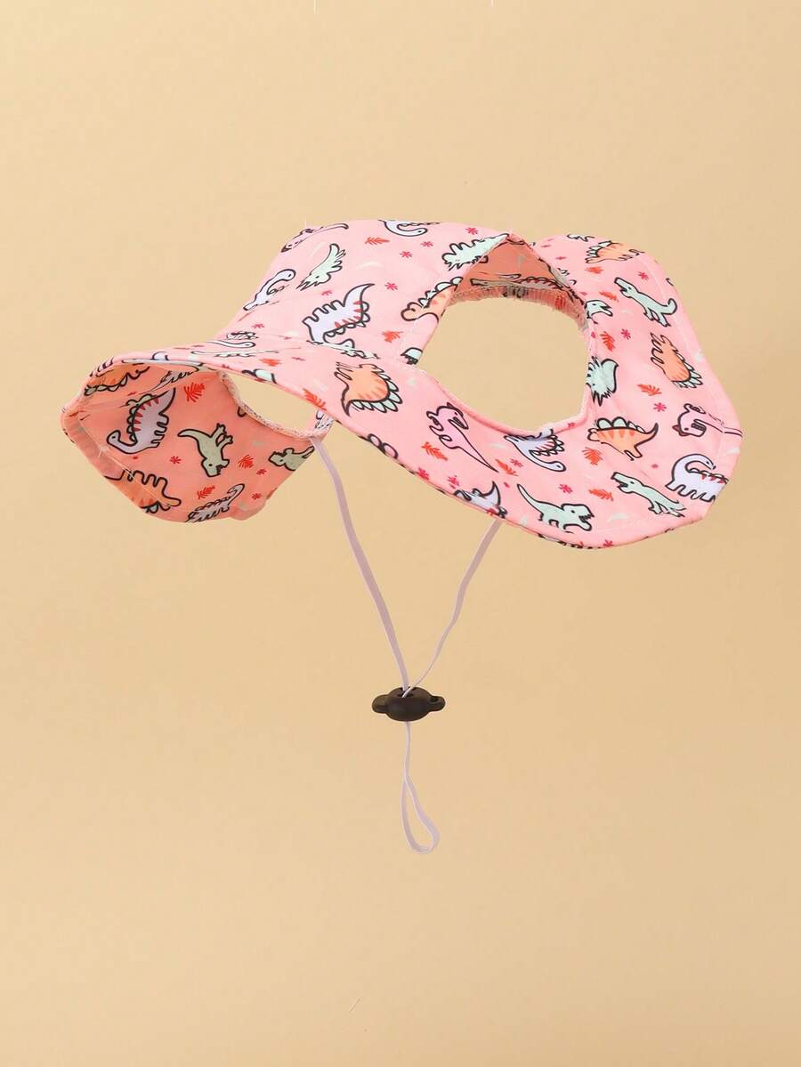 Sombrero de sol a prueba de viento lindo, material de poliéster, diseño con orejas expuestas, antideslizante y antidesprendimiento, accesorio esencial para perros y mascotas, adecuado para que mascotas pequeñas lo usen al aire libre todo el año - Multicolor - Ver 1