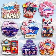 1个3D树脂冰箱贴，日本旅游纪念品，大阪山和服招财猫鸟居，京都樱花，东京北海道，磁性贴纸套装，墙面家居装饰磁性贴纸，厨房卧室橱柜艺术，南美旅行有意义创意小礼物 - 多色 - 查看 1