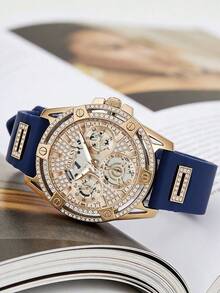 Guess Đồng hồ nam máy quartz, vỏ thép không gỉ, thích hợp cho các dịp công sở, có thể dùng làm quà tặng cho gia đình và bạn bè. Mã sản phẩm: GW0536L5 - Màu xanh lam - Xem 2