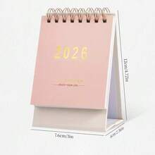 1 pezzo Calendario da scrivania compatto minimalista Morandi 2026, calendario da scrivania portatile in colore solido con design in lamina d'oro, calendario accademico da luglio 2025 a dicembre 2026, calendario da tavolo pieghevole piccolo e semplice, materiale in carta resistente, ornamento da scrivania multifunzionale per pianificazione quotidiana per casa, ufficio e scuola - Multicolore - Visualizzare 9
