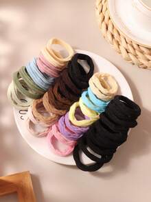 40 chiếc/gói Dây buộc tóc co giãn nhiều màu, Dây buộc tóc scrunchie đa năng cho nữ, Phụ kiện du lịch Morandi - Nhiều màu - Xem 6