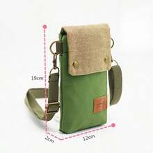 3-Layer Solid Canvas Crossbody Bag, Simple Fabric Phone Wallet, Fashion Mini Shoulder Coin Purse Casual Crossbody Pouch For Women - xanh quân đội - Xem 2