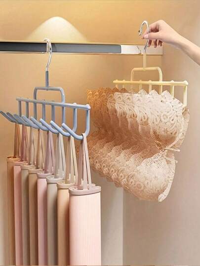 1pc Modern Minimalist Apricot & Gray Hat Rack, Organic Material Space-Saving Wardrobe Hook, Multi-Function Hanging Rack Holds 8 Hats/Vests/Scarves, Suitable For Dorm/Bedroom/Home Storage, Ideal Gift For Mother's Day And Graduation Season