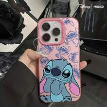 MINISO X Disney Stitch Colorful Liquid Print Phone Case Compatible With IPhone 17/17 Pro/17 Pro Max/17 Air/16/15/14/13/12/11 Series, IPhone 17 Pro Max Phone Case, IPhone 17 Pro Phone Case, IPhone 17 Phone Case, Christmas Gift For Girlfriend, Premium - Pink - View 2