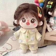 20cm Doll Clothes Set, Including 2pcs Outfit - Shirt And Pants, Cartoon Print Style, Cute Clothing Set, Doll Dress Up, Adorable, Plush Doll Costume, Party Favors, Birthday Gift (Doll And Shoes Not Included) - Multicolor - View 6