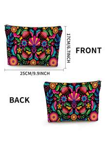 1 túi đựng mỹ phẩm họa tiết hoa thược dược Mexico, dung tích lớn, nhẹ, đa chức năng, ví đựng tiền xu có khóa kéo, bền chắc, có thể gập lại, phù hợp cho sử dụng hàng ngày và du lịch, nhỏ gọn và thanh lịch như một món quà. - Nhiều màu - Xem 6