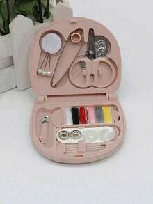 1 Set Portable Pink Sewing Box Small Sewing Kit Multipurpose Sewing Tools Combo Set -- Foldable, Sewing Supplies And Accessories Travelers And Emergency Clothing Repairs!Travel Bottles Travel Kit Travel Mug Travel Size Travel Toiletry Bag Travelling Organizer Holiday Accessories Travel Kit Set Travel - Màu Hồng baby - Xem 6