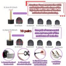 Heel Tips  10 Pairs High Heel  Kit With U/Cap Style 2.4mm And 3mm Metal Pins 5 Sizes 8-12mm - Slip-Resistant Quiet DIY Shoe Heel Caps For Women Black - Black - View 3