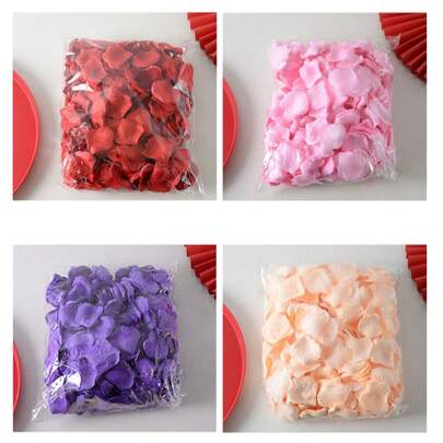 3000pcs Artificial Simulation Rose Petals, Non-Woven Material, Wedding Confession Decoration Hand Sprinkling Flowers Valentine's Day Proposal To Create Romantic Wedding Room Decoration Supplies, Suitable For Proposal Parties, Valentine's Day Decorations, Wedding Decorations, Interior Decoration, Anniversary Decorations, Mother's Day Decorations, Graduation Party Decorations, Home Decoration, Etc.