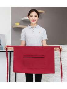 Waterproof Half Waist Apron With Pocket, Commercial Grade Server Apron For Waiter Waitress, Durable Polyester Kitchen & Cafe Apron - Multicolor - View 4
