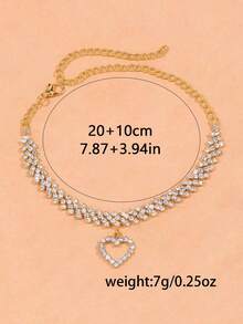 1 chiếc lắc chân thời trang sang trọng đính kim cương giả hình thoi, quà tặng trang sức dự tiệc cho nữ - Vàng - Xem 3