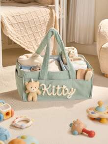 Personalized Diaper Storage Bag With Embroidered Name, Children's Room Storage Basket, Personalized Mommy Bag, Custom Woven Rope Storage Bucket, Diaper Storage Basket, Newborn Gift, Maternity Party Gift, Gift For New Moms - Multicolor - View 18