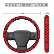 GLadybug Black Polka Dot Red Steering Wheel Covers Anti-Slip Elasticity Car Accories Steering Wheel Protector Universal 15 Inch For Cars SUV Vehicle Truck1 - 多色7 - 查看 5