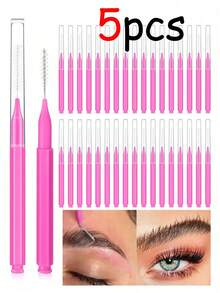 200pcs Micro Eyebrow Brushes With Caps For Eyebrow Shaping, Lashes, Eyebrow Filling, Tinting, Grooming, Eyebrow Brush And Eyeshadow Brush - Multicolor - View 10
