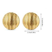 Khuyên tai nữ, thiết kế sọc tròn mạ vàng, phong cách tối giản, mang hơi hướng cổ điển, làm từ thép không gỉ, phù hợp để đeo hàng ngày và dự tiệc. - Nhiều màu - Xem 7
