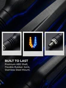 Luces indicadoras de giro LED de 12V 10mm compatibles, luces de circulación diurna con flechas blancas y ámbar que fluyen secuencialmente para motocicleta - Multicolor - Ver 6