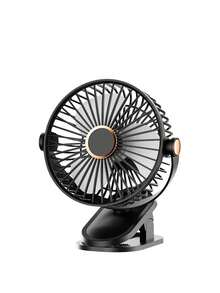 便携式夹式风扇，可充电，720°可调节，带LED灯，小巧桌面风扇，强劲静音，3档风速，USB充电，迷你个人降温风扇，适用于桌面、家庭办公室、婴儿车、露营，女士礼物 - 新2 - 查看 16