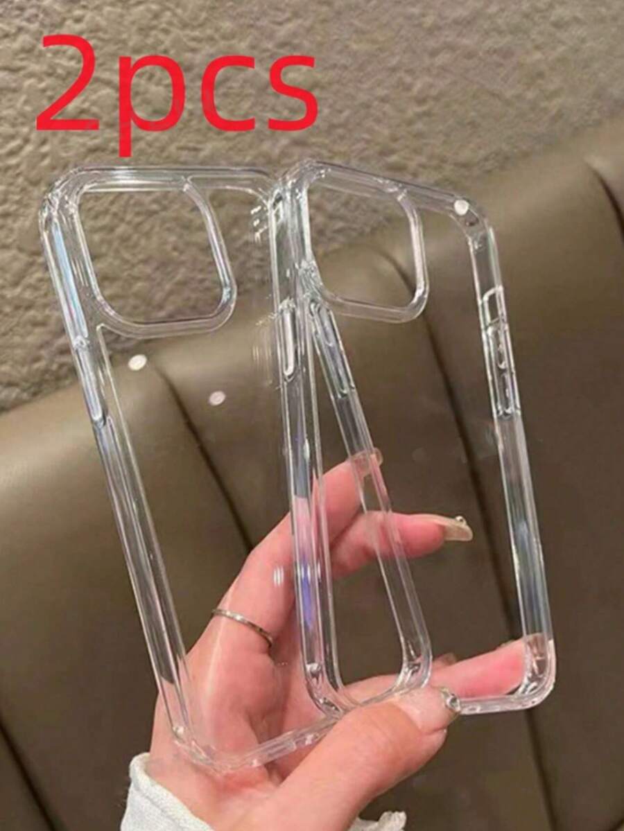 2 件装高品质透明亚克力光滑亮面极简大孔防震手机壳，适用于 15/15 Pro Max/15 Pro/15 Plus/11/12/13/14/16 Pro Max/XS/XR/11 Pro/11 Pro Max/12 Pro/12 Pro Max/13 Pro/13 Pro Max/7 Plus/14 Pro/14 Pro Max/14 Plus/16 Pro/16 Plus/7 Plus/8 Plus/8/SE2 - 無色 - 查看 1