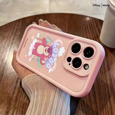 Miniso 迪士尼玩具总动员抱抱熊彩虹云朵图案手机壳，兼容iPhone 17/17 Pro/17 Pro Max/17 Air/16/15/14/13/12/11/X系列，iPhone 17 Pro Max手机壳，iPhone 17 Pro手机壳，iPhone 17手机壳，送给女朋友的圣诞礼物