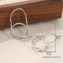 Vintage Copper Handmade Forged Twisted Cross Hoop Earrings, Minimalist Style Circular Earrings For Women - Silver - View 7