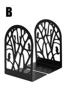 1 par de estante de libros con diseño hueco en forma de árbol de hierro, estantería de libros de hierro, soporte de libros, estante de almacenamiento de escritorio para el hogar, oficina y biblioteca - Multicolor - Ver 11