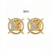 2pcs Versatile Star Safety Pins Set (Silver & Gold) - Glittering Rhinestone Decorations For Denim Jackets, Scarves, Hats, Cute & Secure Fastener By JADE Gifts For Mother, Father, Graduation, And Teacher - Multicolor - View 11