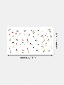 1pc Washable Ins-Style Niche Healing Tattoo Sticker, Scattered Flowers + Planets, Waterproof Non-Fading Mori Style Fresh Fake Arm Tattoo Sticker For Women - Multicolor - View 5