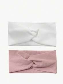 3pcs Knitted Elastic Criss-Cross Headbands - Multicolor - View 10