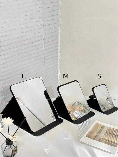 1 Pieza Espejo de Maquillaje Plegable Portátil de Piel Sintética, Espejo de Vidrio HD - Ideal para Dormitorios, Tocador de Sobremesa para Dormitorio, Mujeres, Espejo de Escritorio Portátil para el Hogar, Maquillaje, Barato, Decoración de Habitación, Tocador, Viaje, Dormitorio, Accesorios de Maquillaje, Espejo, Espejo de Tocador, Barato, Rellenos de Calcetines, Maquillaje, Herramientas de Maquillaje, Cosas Baratas, Regalos, Regalos para Mujeres, Regalos de Navidad, Sorteos, Viaje, Cosas Baratas, Artículos de Viaje Esenciales