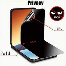 3片装隐私水凝胶屏幕保护膜，适用于三星Galaxy Z Flip 7/6/5/4/3折叠屏手机。专为折叠屏的弯曲需求而设计，可承受反复折叠而不破裂，具有高粘性，无白边或气泡。兼具柔韧性和抗刮擦性，有效保护屏幕免受日常刮擦和轻微碰撞。 - 黑色 - 查看 3