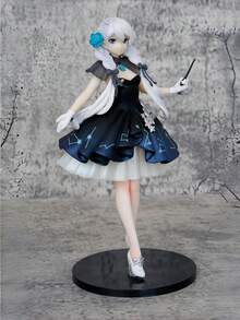 1件动漫手办，白发辫子少女，身着正式礼服，棒状造型，优雅舞台装饰，专业动漫及青年手办，收藏级雕像玩具，多层灯光工艺，适用于汽车、玄关柜、桌面装饰，精美包装，圣诞节、节日礼物 - 彩色 - 查看 1