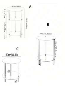1 Set Acrylic Sofa Side Table, Detachable Coffee Table Suitable For Living Room, Bedroom, Bathroom, Hallway Storage Rack - Transparent - View 6
