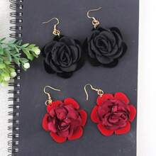 1 Pair Delicate Rose Flower Shaped Earrings, Suitable For Daily Wear, Gift For Women - Multicolor - View 2