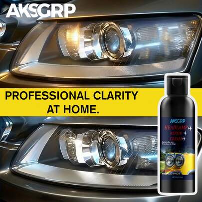 Car Headlight Restoration And Maintenance Paste, Plastic Renewal Agent, Suitable For Yellowed And Aged Headlights Cleaning Without Polishing, Headlight Polishing And Coating Wax, For Home And Automotive Use